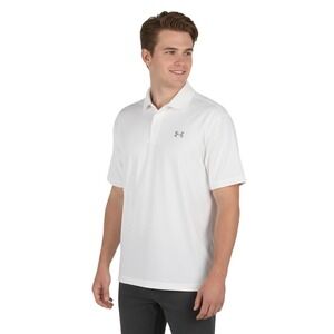 Under Armour Polo Shirt Mens XL White HeatGear‎ Golf Athletic Performance Casual